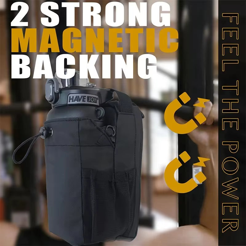 Magnetic Gym Bag Large Capacity Magnetic Carrier Bag with Phone Pocket Portable Gym Water Bottle Pouch Gym Accessories Organizer